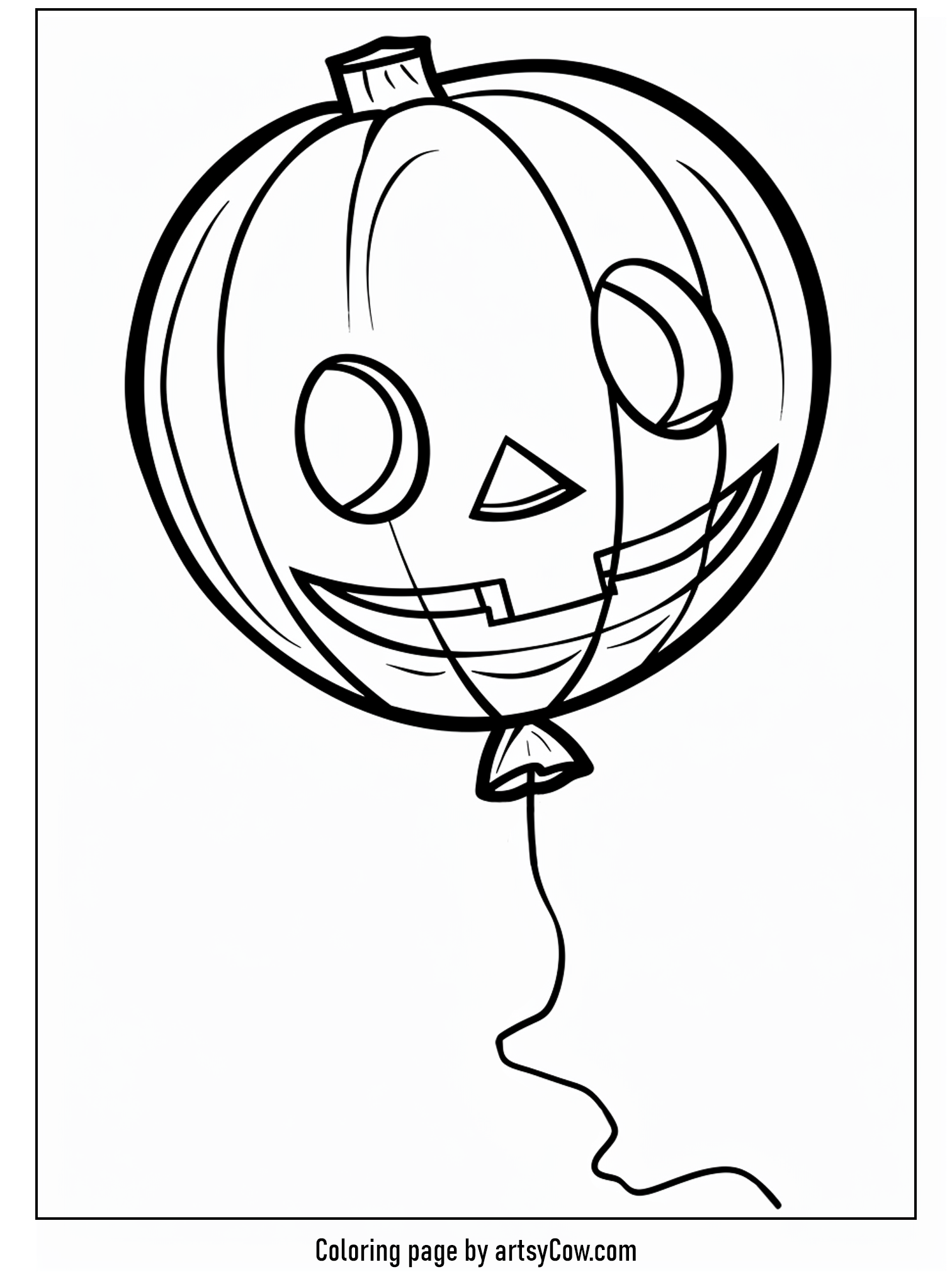 free halloween coloring pages for kids and adults, Halloween Pumpkin Balloon Adventure